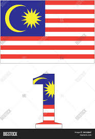 The malaysian flag also has the blue square in the upper right corner, although this square boasts a yellow crescent moon and a yellow sun instead of stars. Vector Malaysian Flag Vector Photo Free Trial Bigstock