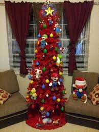 I'd planned to fill them with helium, and my local party shop had told me they'd be open on sundays—but then on the sunday morning of the actual party, they were closed! Mario Bros Christmas Tree Christmas Tree Themes Christmas Trees For Kids Geek Christmas