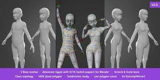 base meshes child starter kit 3d model kid character blender models starter kit