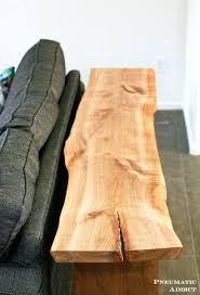 Diy Live Edge Slab Console Table Free Build Plans Diy Sofa Table Wood Sofa Table Wood Slab Table