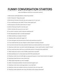 123 Funny Conversation Starters Ignite A Conversation With Humor