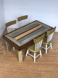 Miniature Kitchen Table Miniature Table And Chairs Shabby Chic Miniatures Dollhouse Kitchen Table Kitchen Table Chairs Miniature Furniture Dollhouse Kitchen