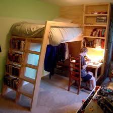Then, cut a support post, and attach it to the outer end of the footboard. Loft Beds With Bookshelf Ladders Build A Loft Bed Diy Loft Bed Bookshelf Bed
