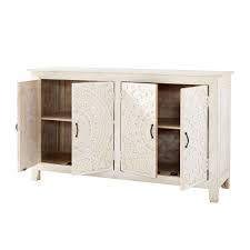 Buffet 4 Portes En Manguier Massif Blanc Sculpte Maisons Du Monde Idees Pour La Maison Buffet Manguier