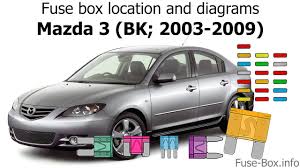 The following personalization features can be set or changed by an authorized mazda dealer. Fuse Box Location And Diagrams Mazda 3 Bk 2003 2009 Youtube