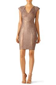 Herve Leger Bronze Margeaux Dress Dresses Ball Dresses Casual Dresses