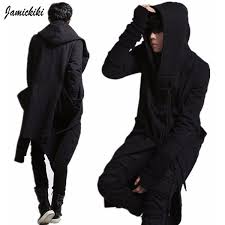 2019 Wholesale Jamickiki Brand Fashion Hoody Avant Garde Long Style Hoody Fleece Sweatshirt Male Black Rope Buckle Hoodies Belt Windbreakers From