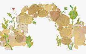 ملصقة على جدران من الطوب و العشب الاخضر green green grass brick wall