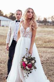 Breanna Wedding Dress By Goddess By Nature Stockists Worldwide Www Goddessbynature Com Boho Wedding Dress Lace Wedding Dresses Country Wedding Dresses