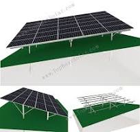 Solar ground rack on slope hill, uneven ramp, SPC-GC-6H-2PW-EW