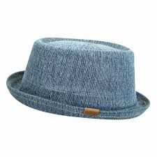 Kangol Denim Mowbray Men S Cotton Blend Pork Pie Hat Denim Blue Authentic Hats For Men Pork Pie Hat Casual Wear For Men