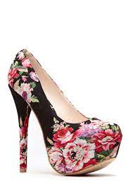 Floral pattern high heel lace up sandals. Black Floral Print Platform Pumps Cicihot Heel Shoes Online Store Sales Stiletto Heel Shoes High Heel Pumps Womens High Heel S Heels Floral Shoes Pumps Heels