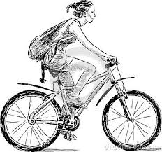 Madchen Auf Dem Fahrrad Bicycle Drawing Bike Sketch Bicycle Sketch