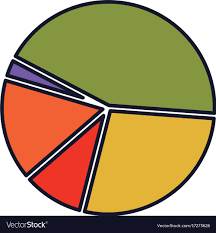 pie chart colorful silhouette with thick contour