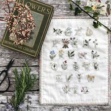 This machine embroidery applique set is designed to be used with the go! Floral Alphabet Sampler Mini Quilt Kit