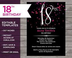 Printable 18th Birthday Card Template Pin On My Etsy Networking Summer