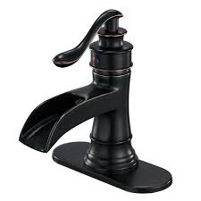 With a single handle faucet you will only need one. Bwe Waterfall Bathroom Faucet Single Handle One Hole Sink Faucet Deck Mount Oil Rubbed Bronze Vanity Faucets Buy Online In Bahamas At Bahamas Desertcart Com Productid 22087248