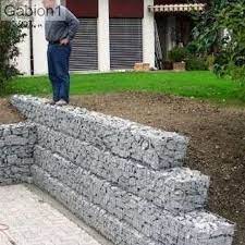 Small Stepped Gabion Retaining Wall Gabion Retaining Wall Sloped Garden Gabion Wall