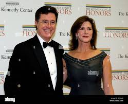 Stephen Colbert and his wife, Evelyn, arrive for the formal Artist's Dinner  honoring the recipients of the 2012 Kennedy Center Honors hosted by United  States Secretary of State Hillary Rodham Clinton at
