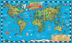 kids world map interactive wall chart