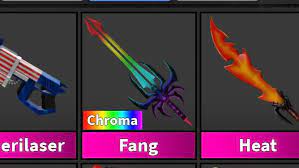 I sold it to help me afford the dominus but my friend let me borrow it back for a video! Roblox Murder Mystery 2 Mm2 Chroma Fang Toys Games Video Gaming Video Games On Carousell