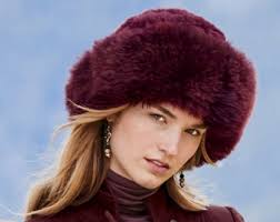 Real Fur Hat Burgundy, Premium Baby Alpaca fur hat wine, Ladies women hat  made from Natural Alpaca Skin, Womens Winter Hats