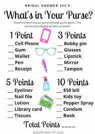 This game is currently blocked due to the new privacy regulation and www.agame.com isn't currently controlling it. Free Printable What S In Your Purse Game For Bridal Shower Bridal Shower 101