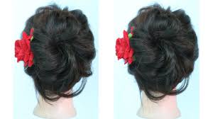 Messy Bun With Trick For Gown Lehnga Saree Party Weddings Updo For Weddings Hairstyle Messy Bun For Short Hair Messy Bun Hairstyles Messy Hairstyles