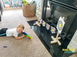 Diy nerf gun storage wall. Diy Nerf Gun Target Stand Simple Scrap Wood Project Mama Needs A Project
