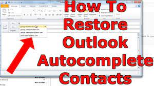 How To Restore Outlook Auto Complete (Outlook 2010) - Youtube