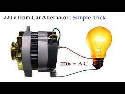 220v to 300v ac from 12v car alternator at low rpm amazing idea youtube car alternator solar energy diy alternator