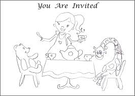 You've got great invitation shapes like square and. Tea Party Coloring Pages Free Coloring Home
