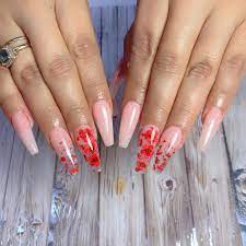 Light Pink Dry Flowers Set Nail Done By Emily Follow Her Emily Lam Appointment Only Appointment Is Red Acrylic Nails Best Acrylic Nails Flower Nails