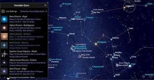 The Skysafari 6 App Allows You To Search For Individual Variable Stars Or Highlight The Entire List With Blue Circles Tapping A Astronomy Astronomy Apps Stars