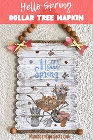 Diy Dollar Tree Hello Spring Napkin Sign Manda Panda Projects