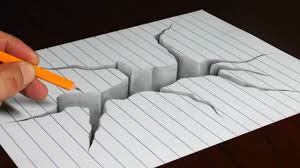 How To Draw A Cracked Hole In Line Paper 3d Trick Art Youtube 3d Art Drawing Illusion Drawings Hole Drawing