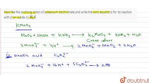 Potassium permanganate, sulfuric acid and manganese heptoxide are all highly corrosive and will cause severe burns if they come in contact with your eyes, skin or mucous membranes, according to their materials. Describe The Preparation Of Potassium Permanganate How Does The Acidicfied Permanganate Youtube