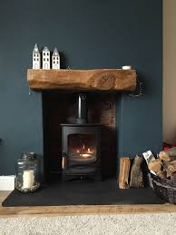Fireplace Finished Charnwood C Four Riven Slate Hearth Heavily Worked Oak Beam Exposed Brick Cosy Fireplace Home Decor Slate Hearth