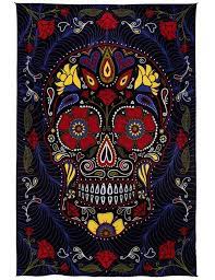 Has been added to your cart. 3d Sugar Skull Day Of The Dead Tapestry Tablecloth Beach Sheet Wall Art Huge 60x90 Inches Two Colo Mexican Skull Art Sugar Skull Artwork Skull Wallpaper