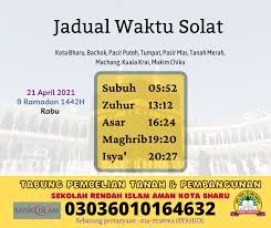 Pemilik tanah sampai penyandang dana. Jadual Waktu Solat Sekolah Rendah Islam Aman Kota Bharu Facebook
