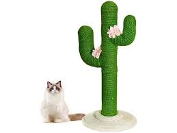 The swing/bed is covered with a soft. Cactus Cat Scratching Post With Sisal Rope Cat Scratcher Cactus Newegg Com