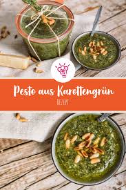 Pasta Mit Pesto Aus Karottengrun Sevencooks Rezept Rezepte Essen Pesto