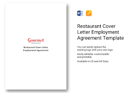 Even when a job listing does not specify that a cover letter is required, you should always submit one wi. Restaurant Cover Letter Employment Agreement Template In Ms Word Pages