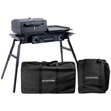 The charcoal grill side is perfect for those that love the taste of the traditional outdoor cooking. Blackstone Tailgater Combo Carry Bag Set Camping World