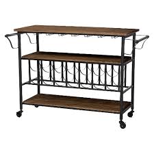 Maybe you would like to learn more about one of these? Bradford Rustic Industrial Style Antique Black Metal Distressed Wood Mobile Kitchen Bar Serving Wine Cart Baxton Studio Target