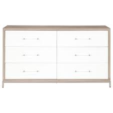 Modern gray dressers at 2modern. Essentials For Living Traditions Stella Double Dresser In Natural Gray Matte White Brushed Stainless Steel 6140 Ng Wht Bstl
