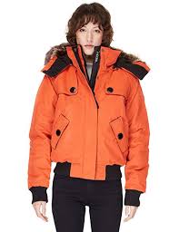 Noize Bomber Jacket Womens Winter Coat Faux Fur Detachable Hooded Parka
