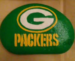 Green Bay Packers Painted Rock Green Bay Packers Crafts Painted Rocks Diy Rock Painting Designs