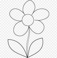 Black simple outline drawing flower white flowers flower clipart black and white outline is a high resolution transparent png image. Flower Stem Clipart Black And Easy Flower Colouring In Pages Png Image With Transparent Background Toppng