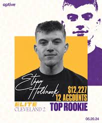 Top Rookie 05.20 Ethan Holbrook 12 Accounts $12,227 🤝 @aptive__elite